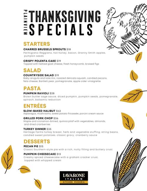 Thanksgiving 2025 Specials